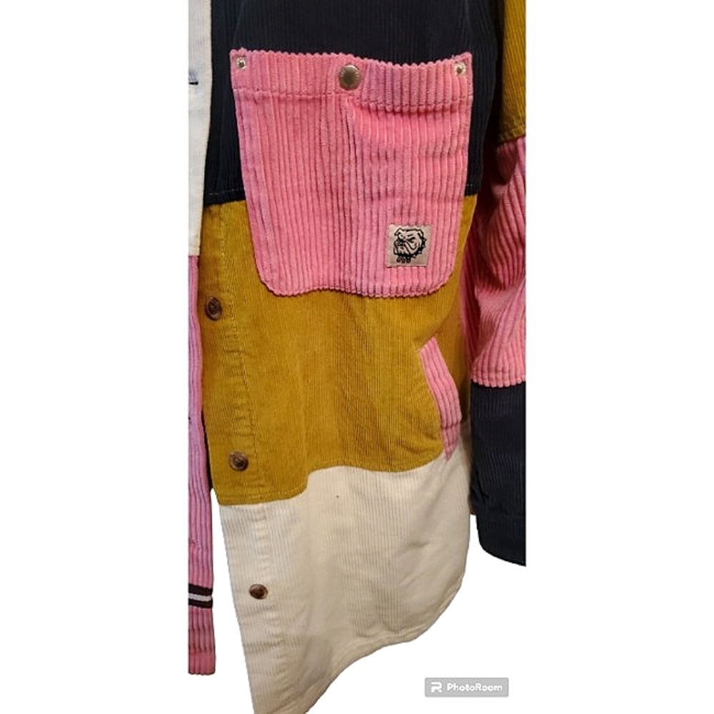 BDG Colorblock Corduroy Shacket in Pink, Mustard, Navy, Cream - Picture 3 of 16